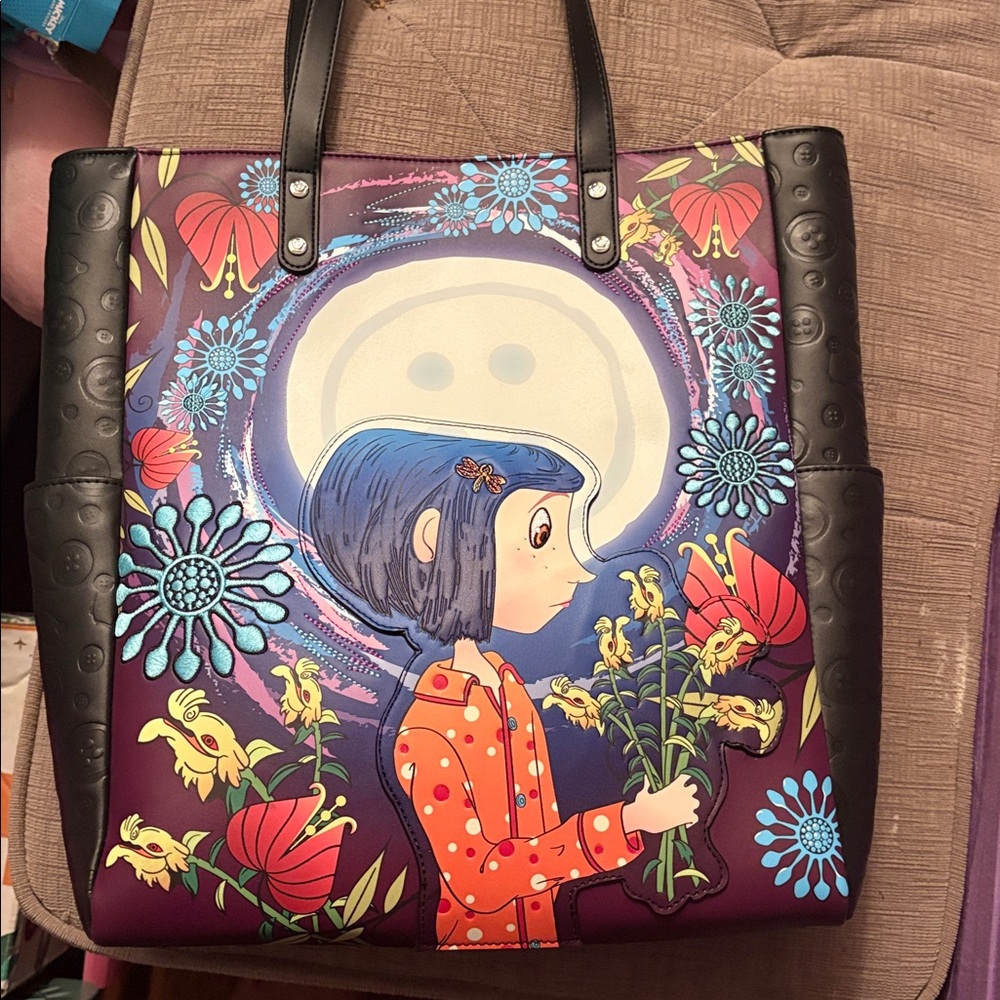 Coraline garden glow tote bag